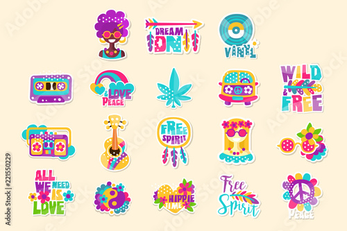 Bright Hippy-Themed Vector Illustration vector