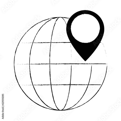 sphere planet with pin location
