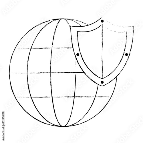 sphere planet with shield