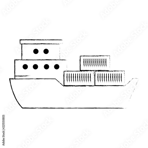 cargo ship isolated icon