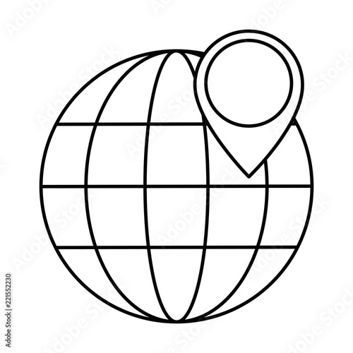 sphere planet with pin location