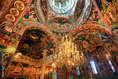  interior of church in Bucharest city, wide view. Romania