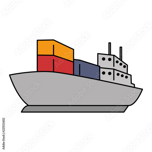 cargo ship isolated icon