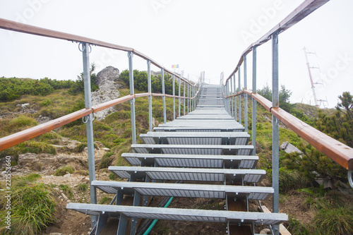 ladder or stairchase in the mountain. white background photo