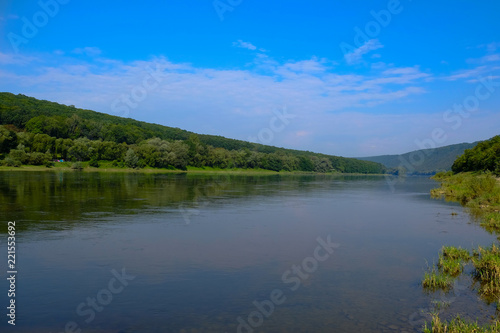 The mountain river. River Dniester, Ukraine