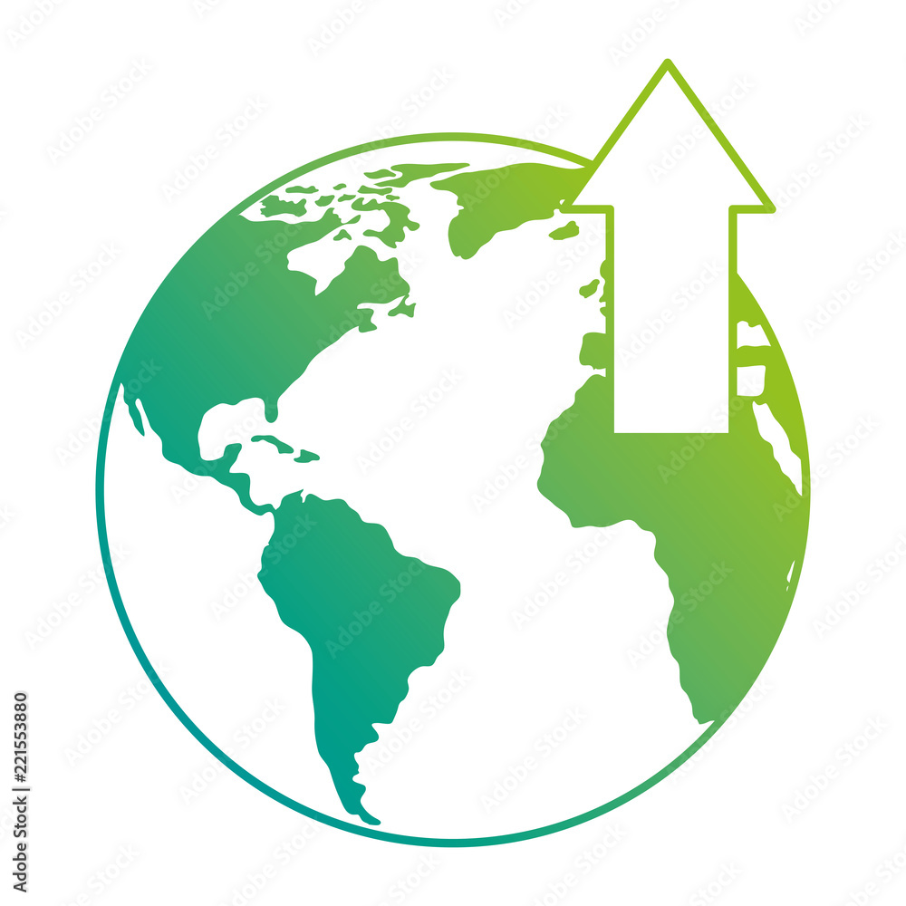 world planet earth with arrow up world planet earth with arrow up