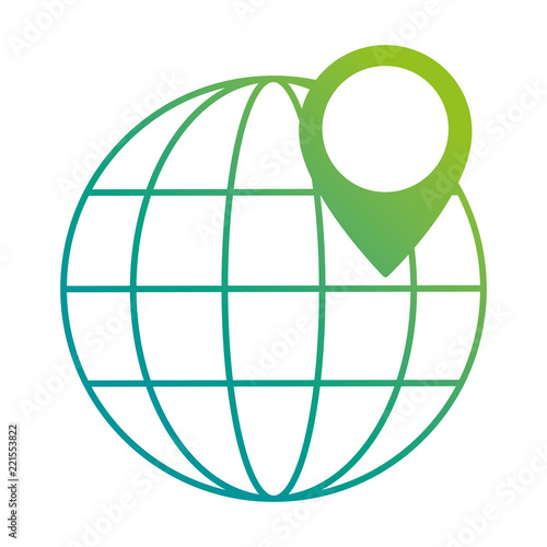 sphere planet with pin location