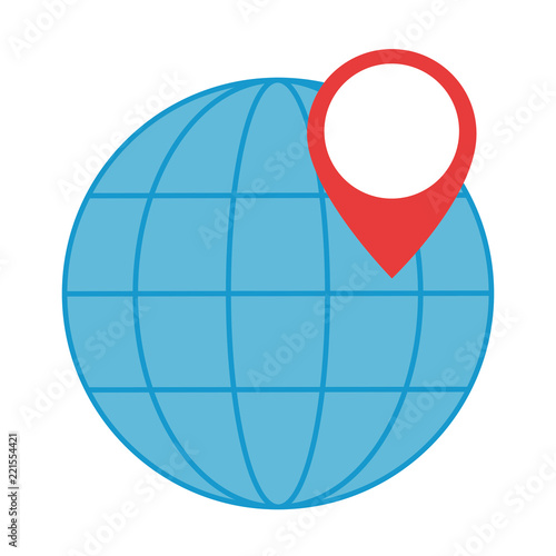 sphere planet with pin location