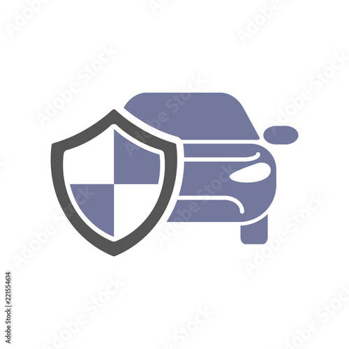Car guard shield sign, collision insurance shop logo emblem protection, driver flat security system badge. Theft modern design label illustration.