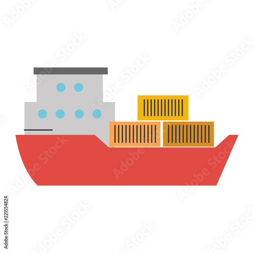 cargo ship isolated icon