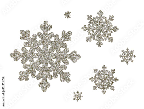 Silver glitter snowflakes f...