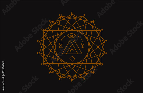 Sacred symbol. Circle geometry, alchemy, religion, philosophy, magic, mystic, meditation.