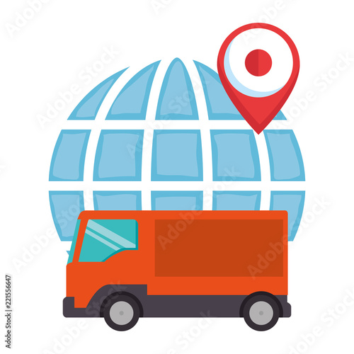 sphere planet with truck