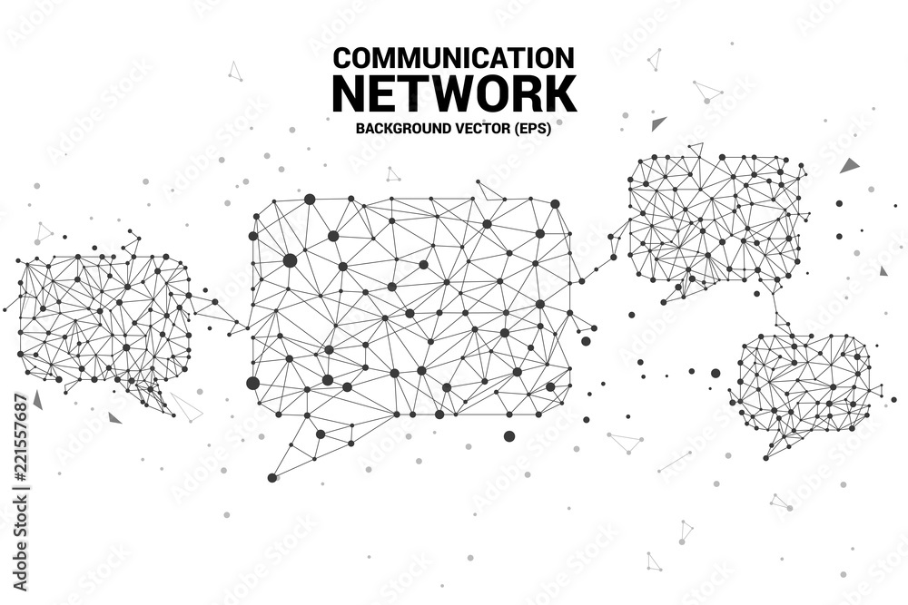 talk bubble icon with dot and line connections. concept of communication network. talk bubble icon with dot and line connections. concept of communication network.