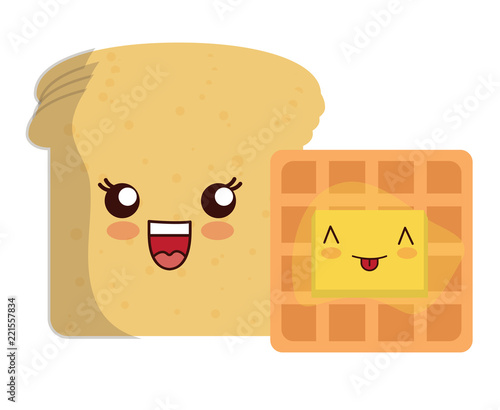 kawaii bread slices design photo