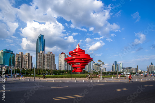 Modern urban architecture landscape in Qingdao..