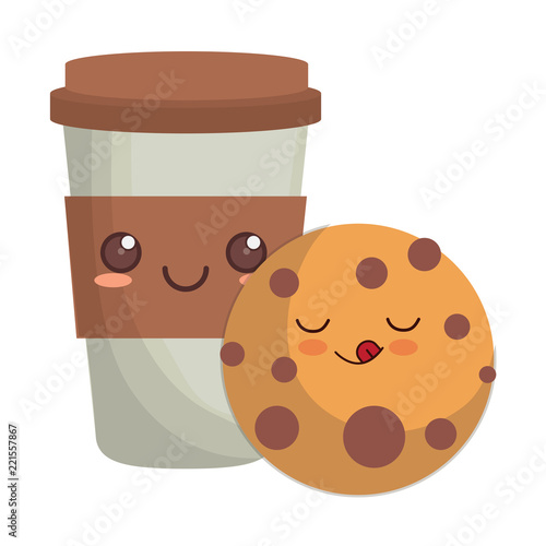 kawaii coffee cup design