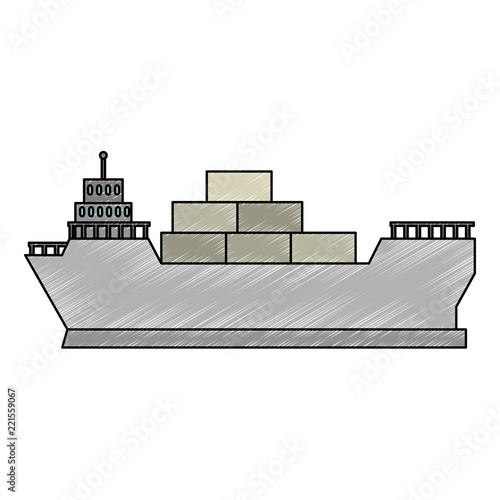 cargo ship isolated icon