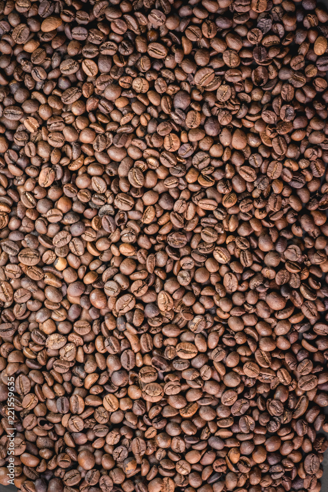 Close up of coffee beans are the background. Close up of coffee beans are the background.