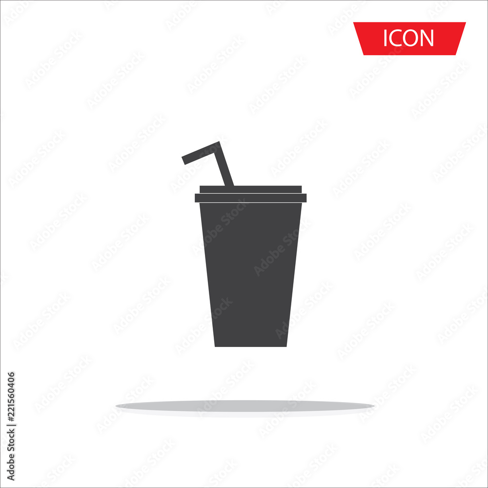 Paper cup icon vector isolated on white background. Paper cup icon vector isolated on white background.