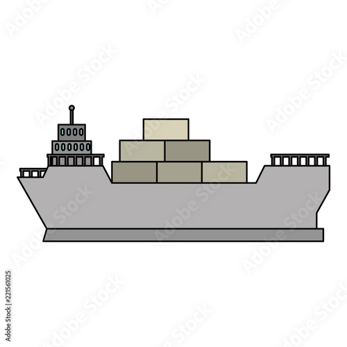 cargo ship isolated icon
