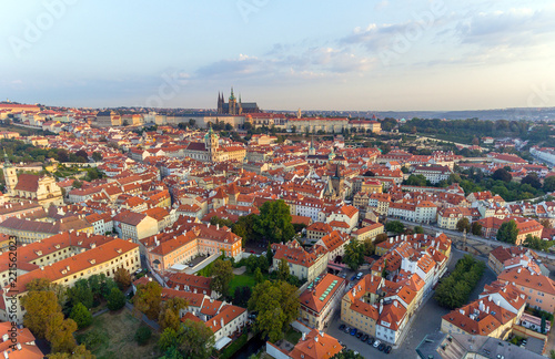 Prague Castle, President Residence, old red rooftops