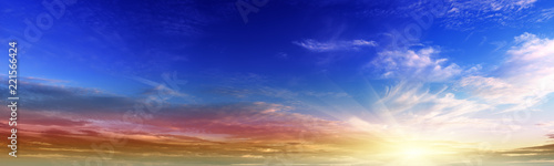 Sky panorama sunrise