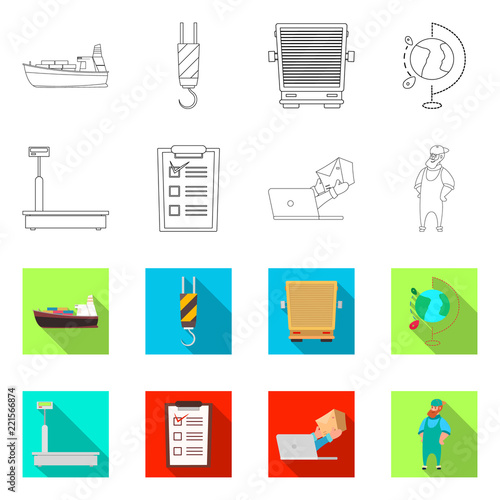 Isolated object of goods and cargo symbol. Set of goods and warehouse stock vector illustration.