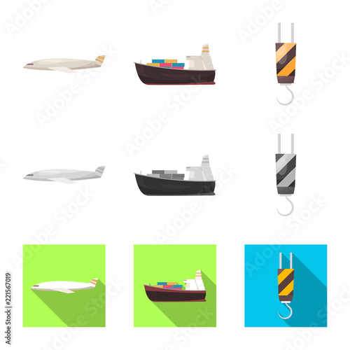Vector illustration of goods and cargo symbol. Collection of goods and warehouse vector icon for stock.