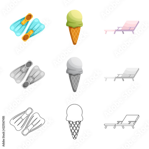 Isolated object of pool and swimming icon. Collection of pool and activity stock vector illustration.