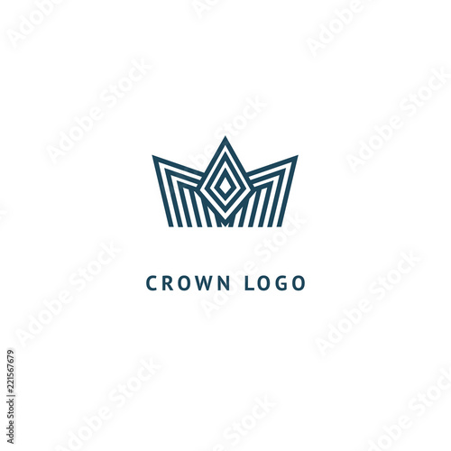 Abstract vetor crown logo vector design. Sign for beauty salon, elite accessories, jewelry, hotels, spa, wedding. Vintage decorative icon qween, king, princess.