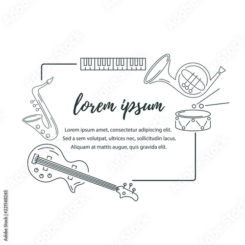 Photography Template for music festival, jazz party, invitation, greeting card, concert poster