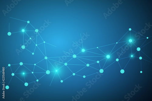 Abstract connecting dots and lines, Polygonal background, technology design, vector illustrator