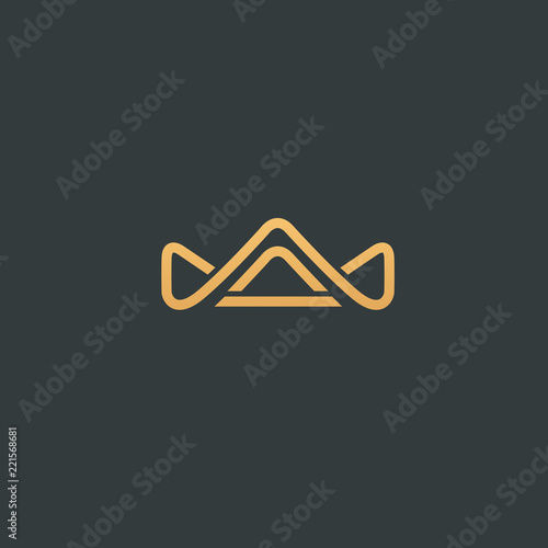 Abstract vetor crown logo vector design. Sign for beauty salon, elite accessories, jewelry, hotels, spa, wedding. Vintage decorative icon qween, king, princess.