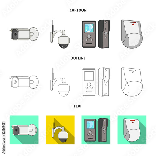 Vector design of cctv and camera sign. Collection of cctv and system stock vector illustration.