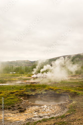 Haukadalslaug Hot Pot geothermal activity at Geysir, Iceland