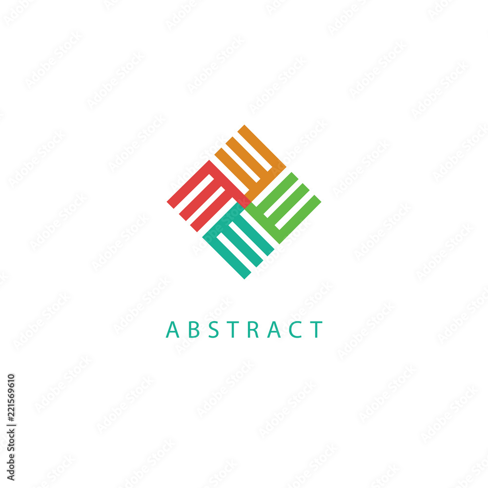 Abstract vetor logo vector design. Sign for business, internet communication company, digital agency, marketing. Modern decorative geometric icon.