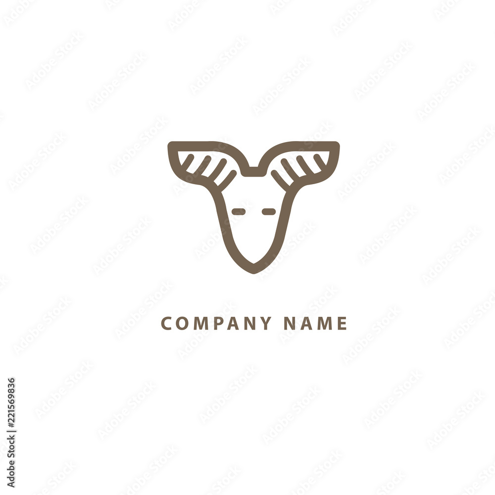 Abstract vetor logo Goat design. Sign for business, zoo, wild animal. Modern minimalistic geometric icon. Abstract vetor logo Goat design. Sign for business, zoo, wild animal. Modern minimalistic geometric icon.