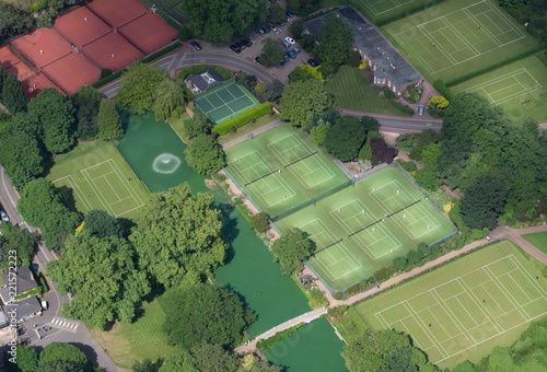 London Hurlingham club tennis - helicopter view