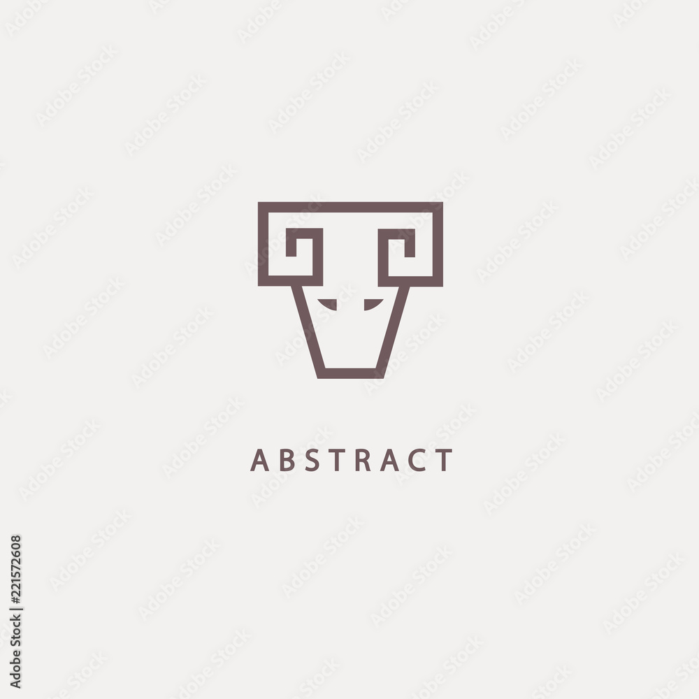Abstract vetor logo Goat design. Sign for business, zoo, wild animal. Modern minimalistic geometric icon. Abstract vetor logo Goat design. Sign for business, zoo, wild animal. Modern minimalistic geometric icon.