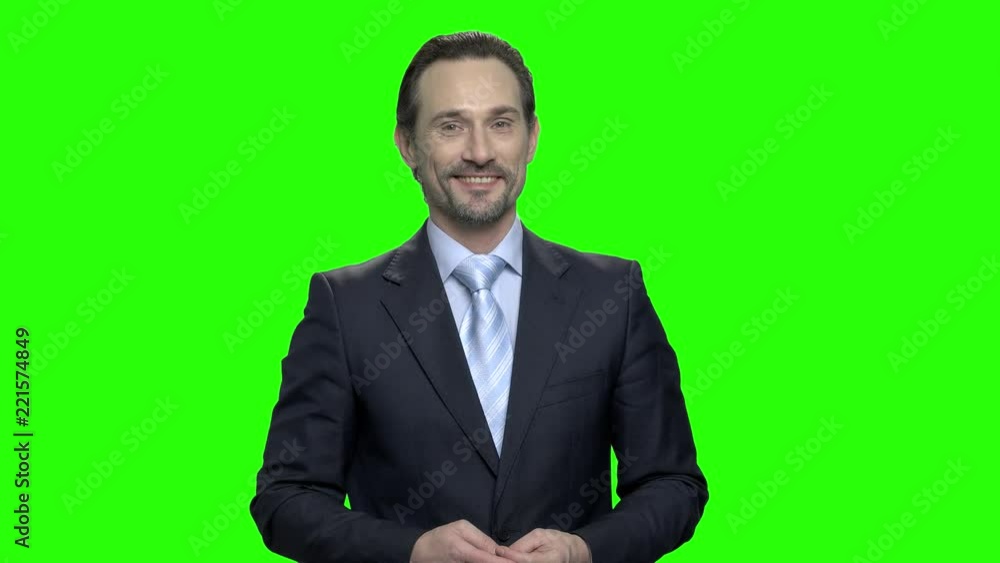 Portrait of mature caucasian positive business man. Green hromakey background for keying. Portrait of mature caucasian positive business man. Green hromakey background for keying.