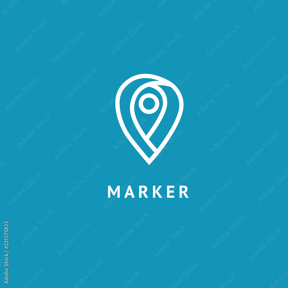 Map marker icon. Vector flat style illustration location pin logotype design. Location pin navigation logo template. Logo concept of navigator, guide, , booking hotel, Rent a Car, travel application. Map marker icon. Vector flat style illustration location pin logotype design. Location pin navigation logo template. Logo concept of navigator, guide, , booking hotel, Rent a Car, travel application.