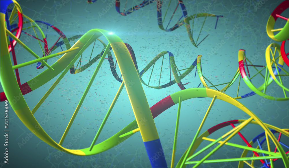 DNA Strands With Broken Interstrand Cross-Links On Blue Background. Medical Sciense, Gene Genome Manipulation And Biotechnology Concept DNA Strands With Broken Interstrand Cross-Links On Blue Background. Medical Sciense, Gene Genome Manipulation And Biotechnology Concept