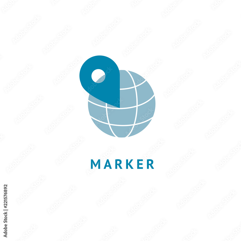 Map marker icon. Vector flat style illustration location pin logotype design. Location pin navigation logo template. Logo concept of navigator, guide, , booking hotel, Rent a Car, travel application. Map marker icon. Vector flat style illustration location pin logotype design. Location pin navigation logo template. Logo concept of navigator, guide, , booking hotel, Rent a Car, travel application.