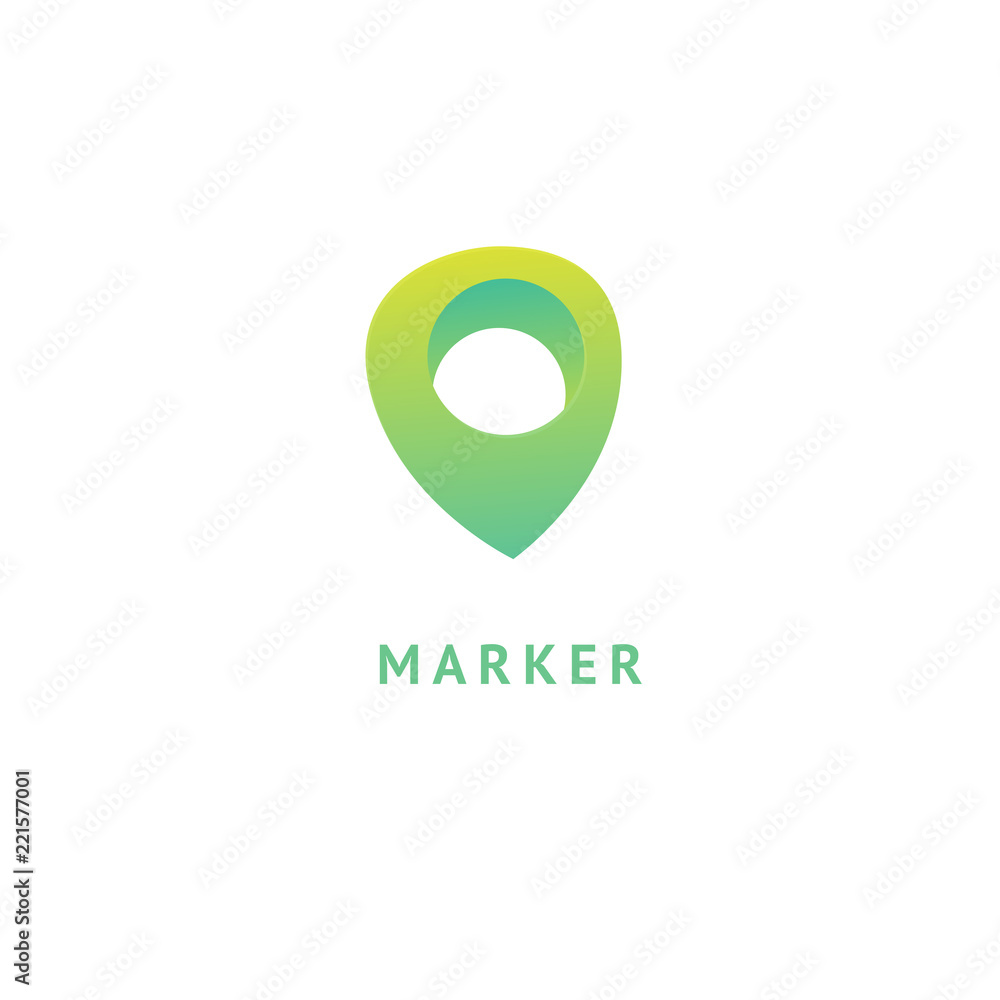 Map marker icon. Vector flat style illustration location pin logotype design. Location pin navigation logo template. Logo concept of navigator, guide, , booking hotel, Rent a Car, travel application. Map marker icon. Vector flat style illustration location pin logotype design. Location pin navigation logo template. Logo concept of navigator, guide, , booking hotel, Rent a Car, travel application.