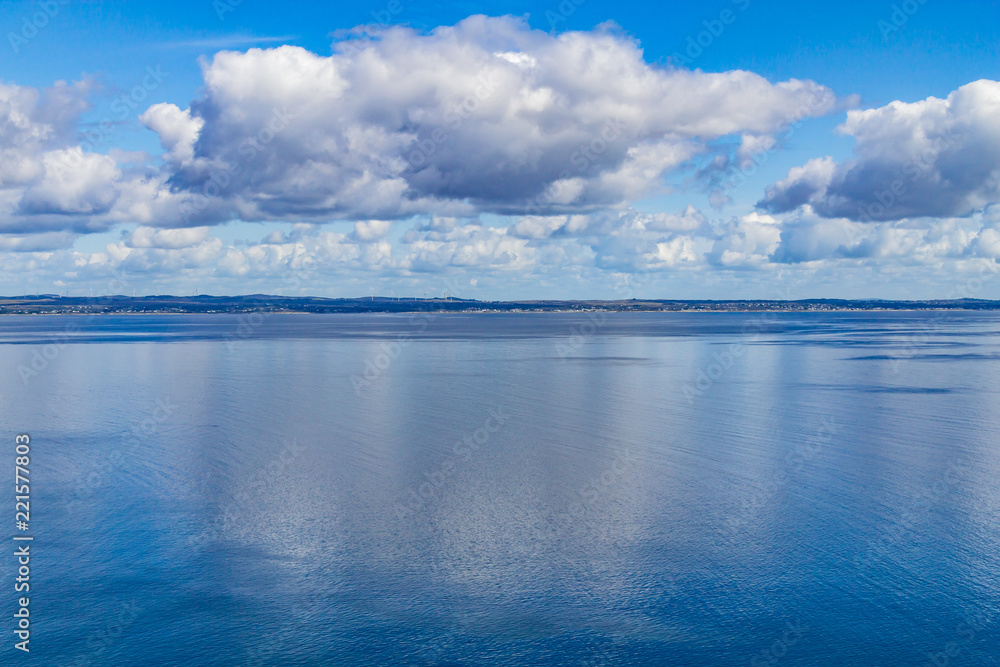 Galway bay with clouds reflection
