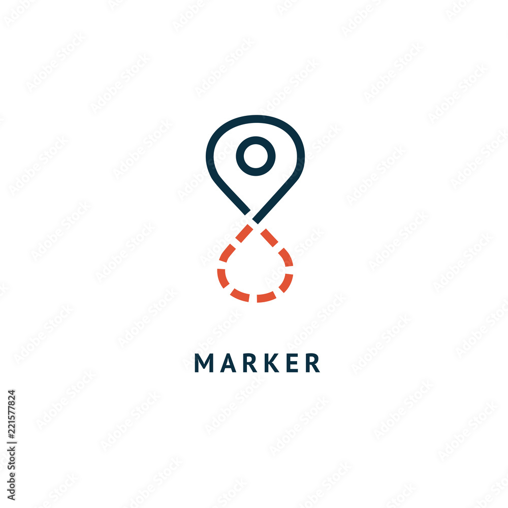Map marker icon. Vector flat style illustration location pin logotype design. Location pin navigation logo template. Logo concept of navigator, guide, , booking hotel, Rent a Car, travel application. Map marker icon. Vector flat style illustration location pin logotype design. Location pin navigation logo template. Logo concept of navigator, guide, , booking hotel, Rent a Car, travel application.