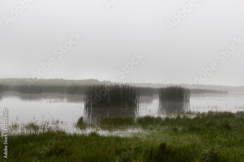 matese lake in the fog