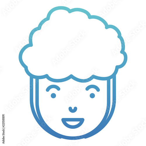 young man head avatar character