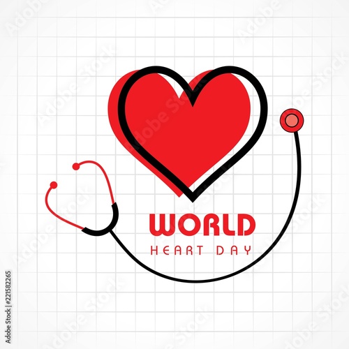 illustration World Heart Day Background stock vector